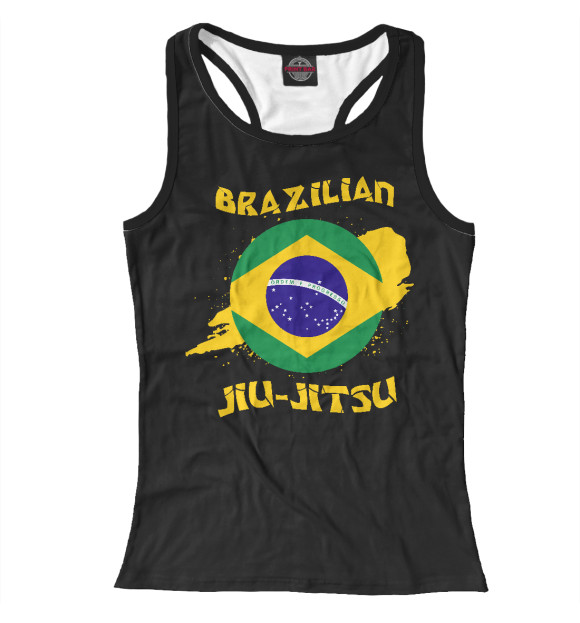 Женская майка-борцовка с изображением Бразильское джиу-джитсу цвета Белый