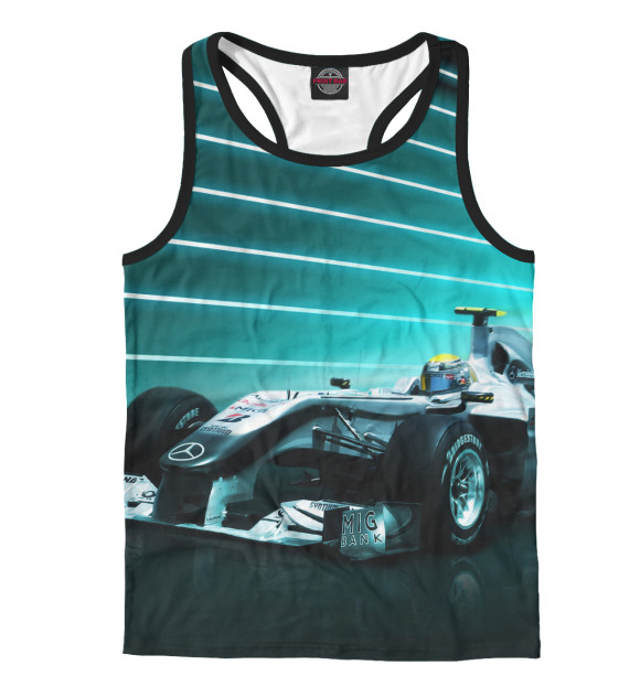 Мужская майка-борцовка с изображением Formula 1 цвета Белый