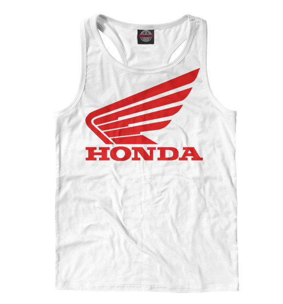 Мужская майка-борцовка с изображением Honda цвета Белый