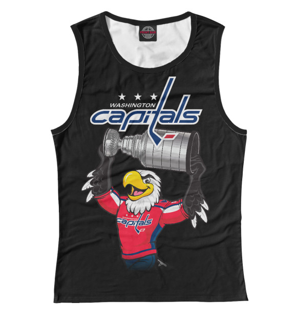 Майка для девочки с изображением Washington Capitals цвета Белый