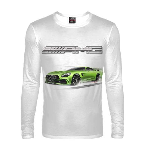 Мужской лонгслив с изображением AMG GT3 цвета Белый