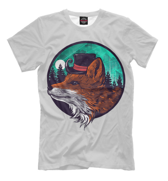 Мужская футболка с изображением Foxy Fox цвета Бежевый