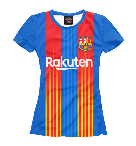 Женская футболка с изображением Barcelona цвета Белый
