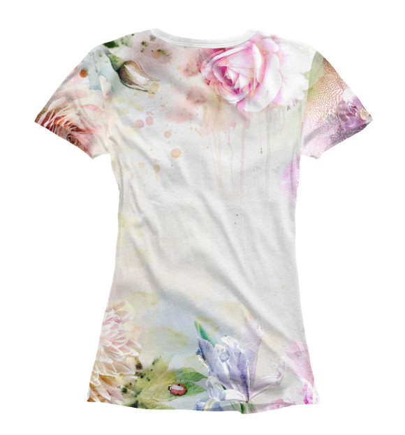 Женская футболка с изображением Цветы цвета Белый