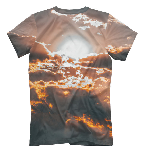 Мужская футболка с изображением Солнце и облака цвета Белый