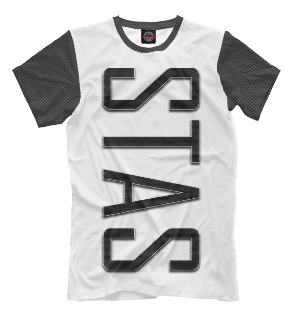 Мужская футболка с изображением Stas-carbon цвета Молочно-белый