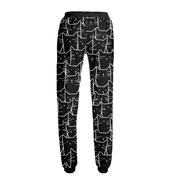 Женские спортивные штаны с притом Котики цвета Белый Женские спортивные штаны с изображением Котики цвета Белый