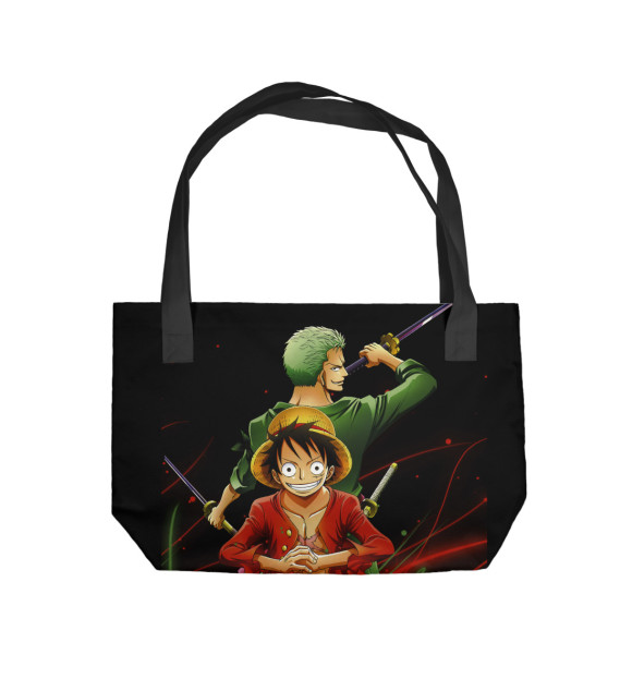 Пляжная сумка с изображением Luffy and Zoro цвета 
