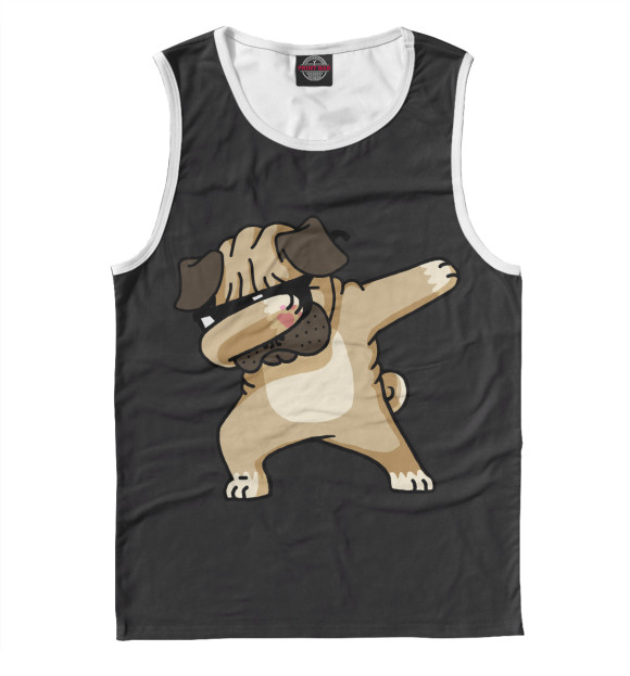 Майка для мальчика с изображением pug dab цвета Белый
