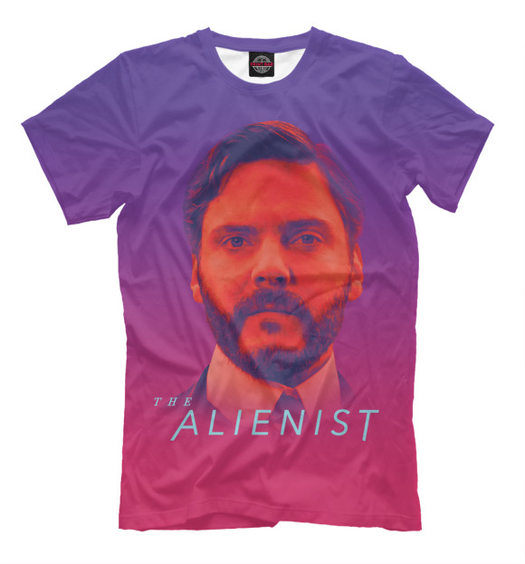 Мужская футболка с изображением Алиенист цвета Темно-розовый