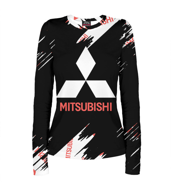 Женский лонгслив с изображением Mitsubishi цвета Белый
