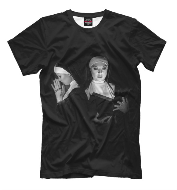 Мужская футболка с изображением Монашки цвета Черный