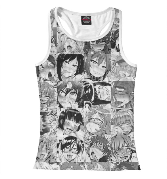 Женская майка-борцовка с изображением Ahegao цвета Белый