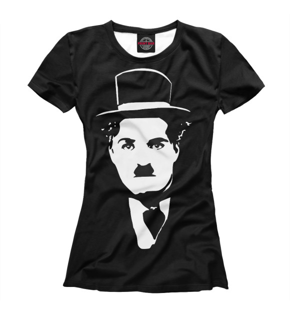 Женская футболка с изображением Чарли Чаплин цвета Белый