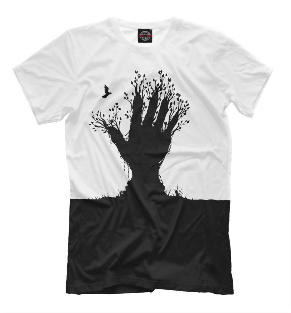 Мужская футболка с изображением Tree цвета Белый