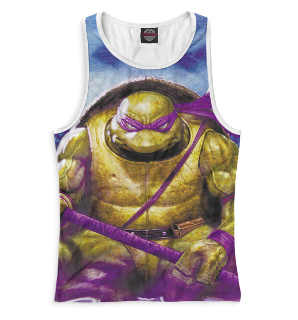 Женская майка-борцовка с изображением Донателло цвета Белый