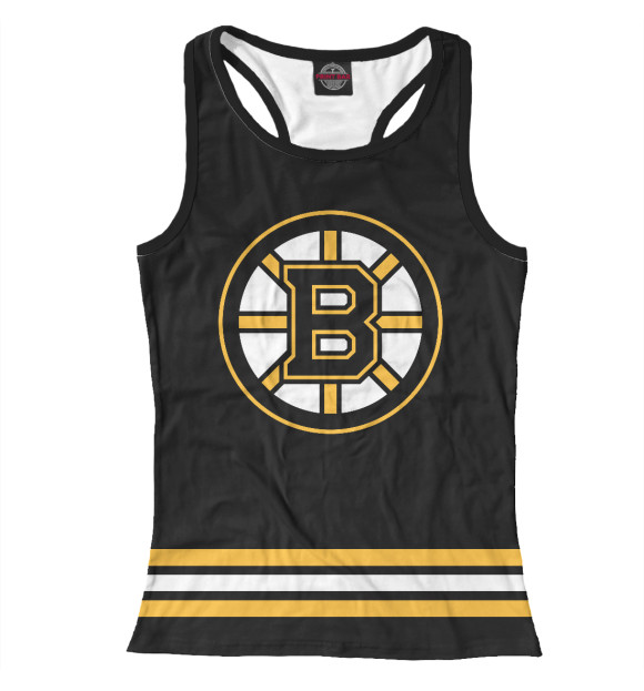 Женская майка-борцовка с изображением Бостон Брюинз (форма) цвета Белый