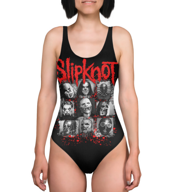 Купальник-боди с изображением Slipknot цвета 