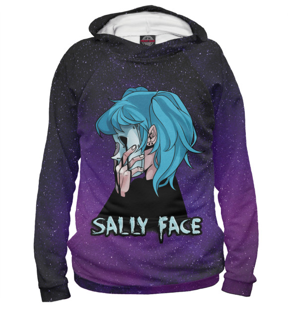 Худи для девочки с изображением Sally Face цвета Белый