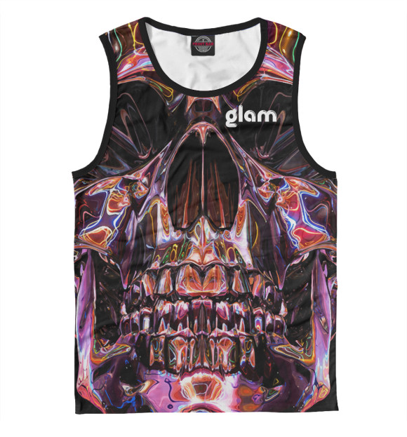 Майка для мальчика с притом Glam цвета Белый Майка для мальчика с изображением Glam цвета Белый