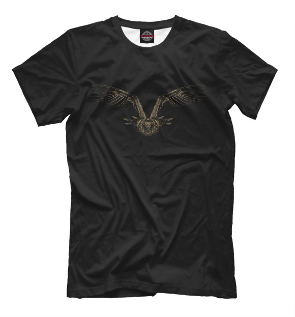 Футболка для мальчиков с изображением Golden flying owl цвета Белый