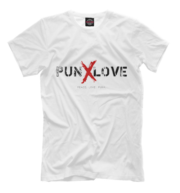 Мужская футболка с изображением Punxlove цвета Молочно-белый