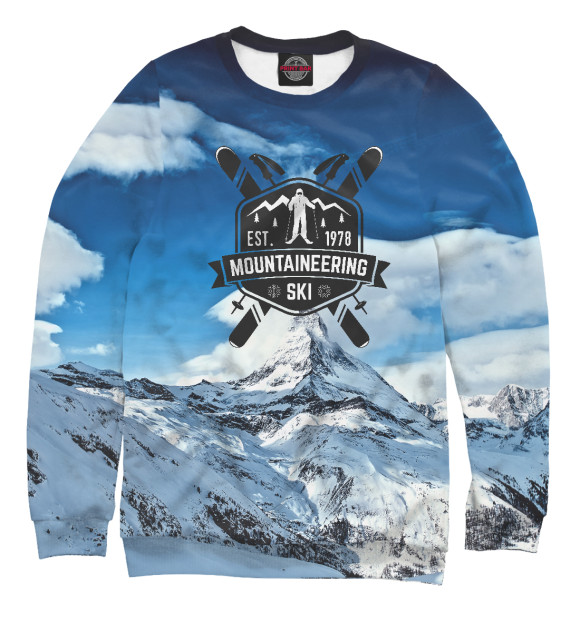 Свитшот для мальчиков с изображением SKI mountain цвета Белый