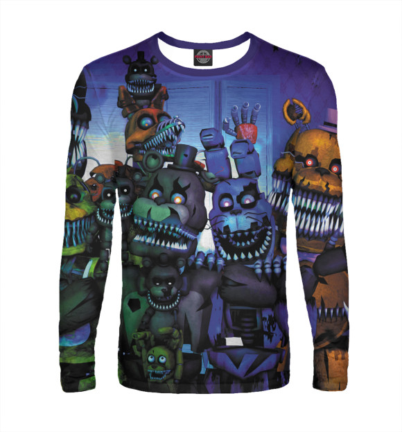 Мужской лонгслив с изображением Five Nights At Freddy's цвета Белый