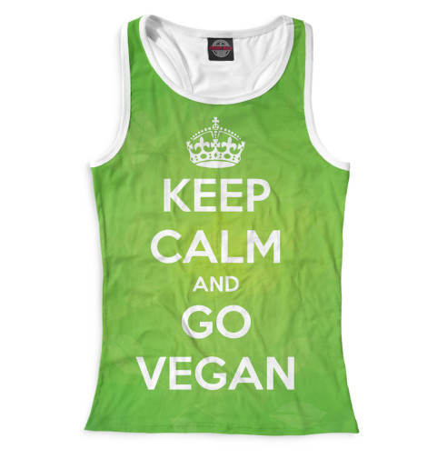 

Майки борцовки Print Bar, Белый, Keep Calm And Go Vegan