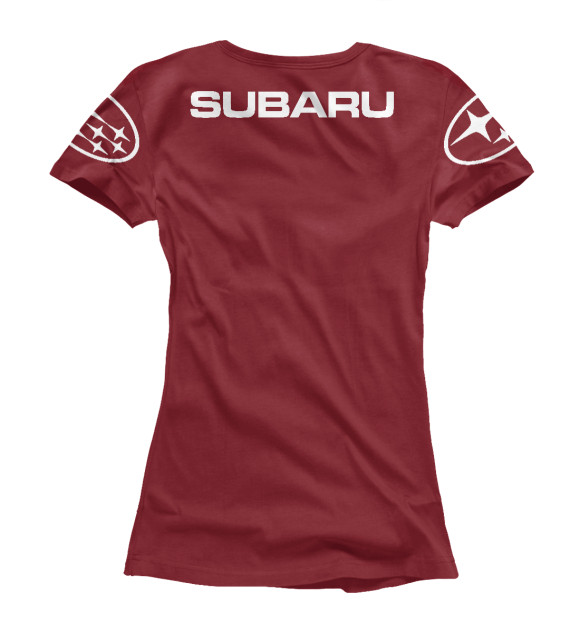 Футболка для девочек с изображением Subaru цвета Белый