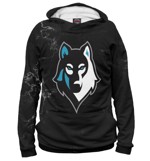 Женское худи с изображением Husky dog цвета Белый