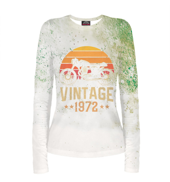 Женский лонгслив с изображением Vintage 1972 Retro цвета Белый