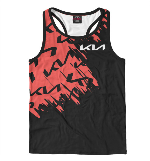 Мужская майка-борцовка с изображением KIA цвета Белый