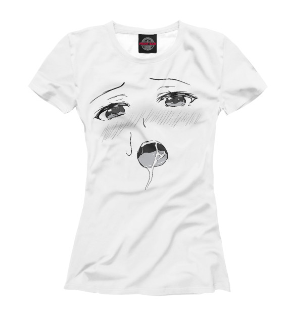 Женская футболка с изображением Ahegao цвета Белый