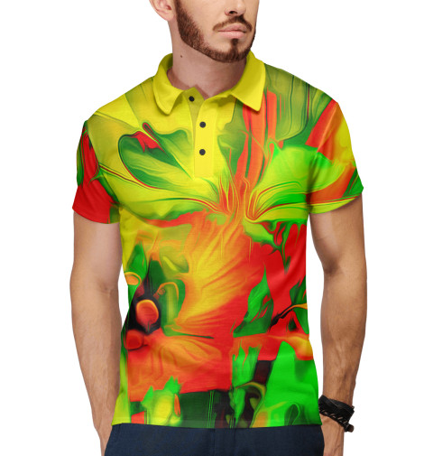 

Поло Print Bar, Белый, Цветочная акварель