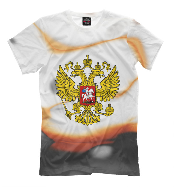 Мужская футболка с изображением Россия СПОРТ цвета Молочно-белый