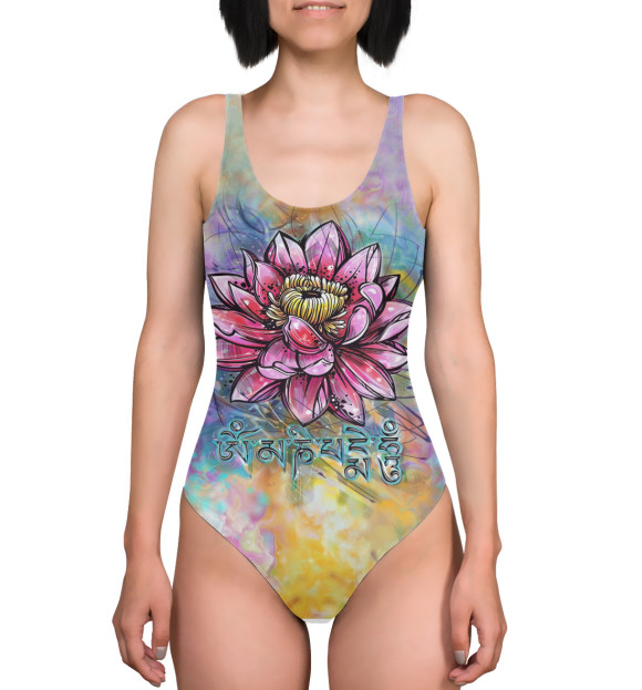 Купальник-боди с изображением Йога цвета 