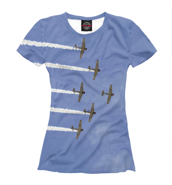 Женская футболка с изображением Авиация цвета Белый