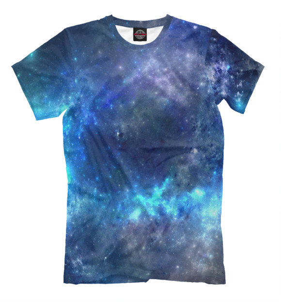 Мужская футболка с изображением Звёздное скопление цвета Грязно-голубой