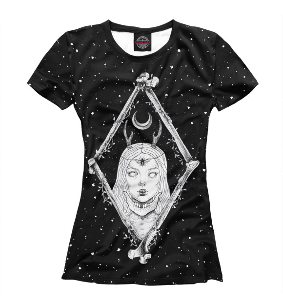 Женская футболка с изображением Lunar Witch цвета Белый