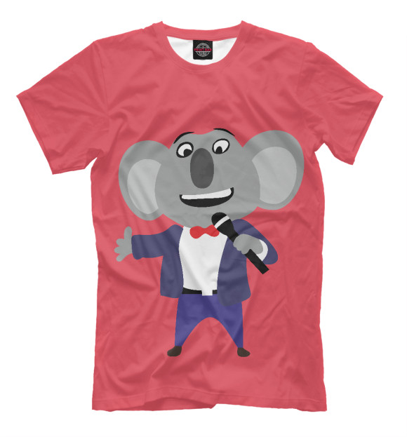 Мужская футболка с изображением Бастер Мун цвета Темно-розовый