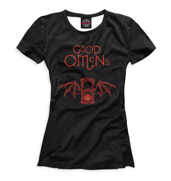 Женская футболка с изображением Good Omens цвета Белый