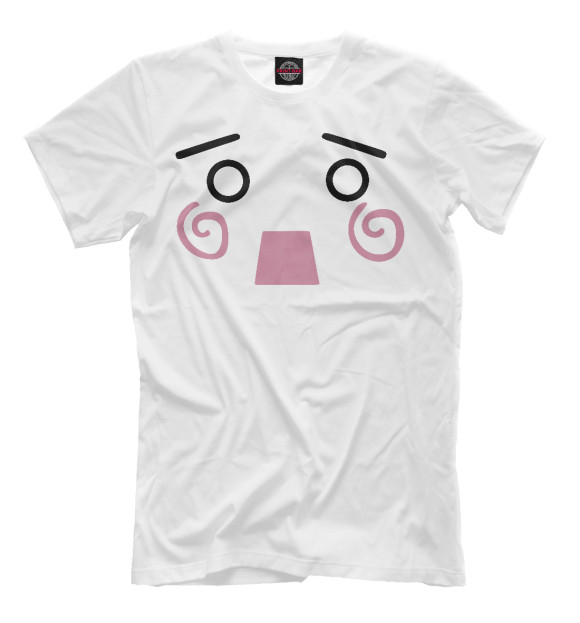 Мужская футболка с изображением Лицо Мику цвета Молочно-белый