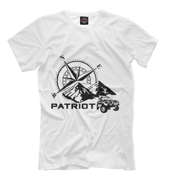 Мужская футболка с изображением УАЗ патриот цвета Белый