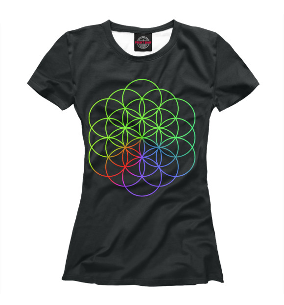 Футболка для девочек с изображением Coldplay цвета Белый