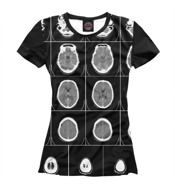 Женская футболка с изображением Компьютерная томография цвета Белый