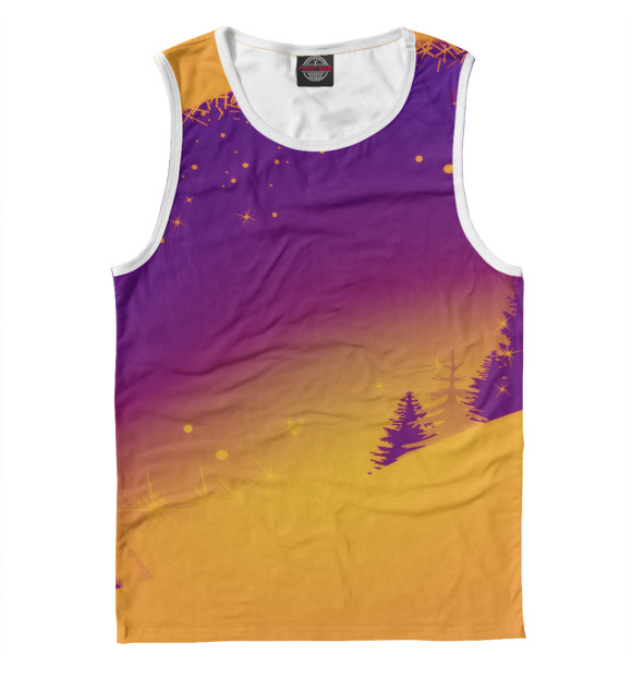 Майка для мальчика с изображением Новогодняя сказка цвета Белый