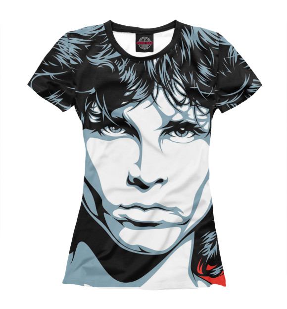 Женская футболка с изображением Jim Morrison цвета Белый