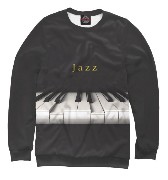 Мужской свитшот с изображением Jazz цвета Белый
