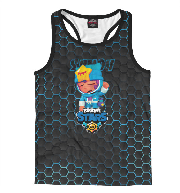 Мужская майка-борцовка с изображением Сэнди. Brawl Stars цвета Белый